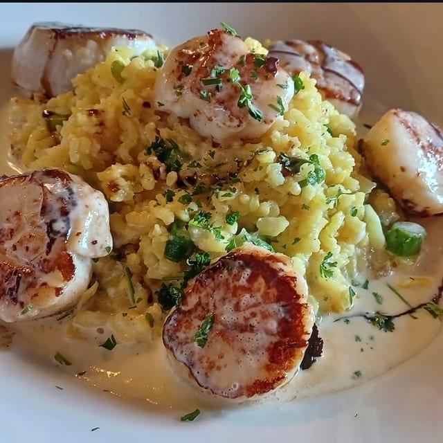 Pan Seared Sea Scallops.