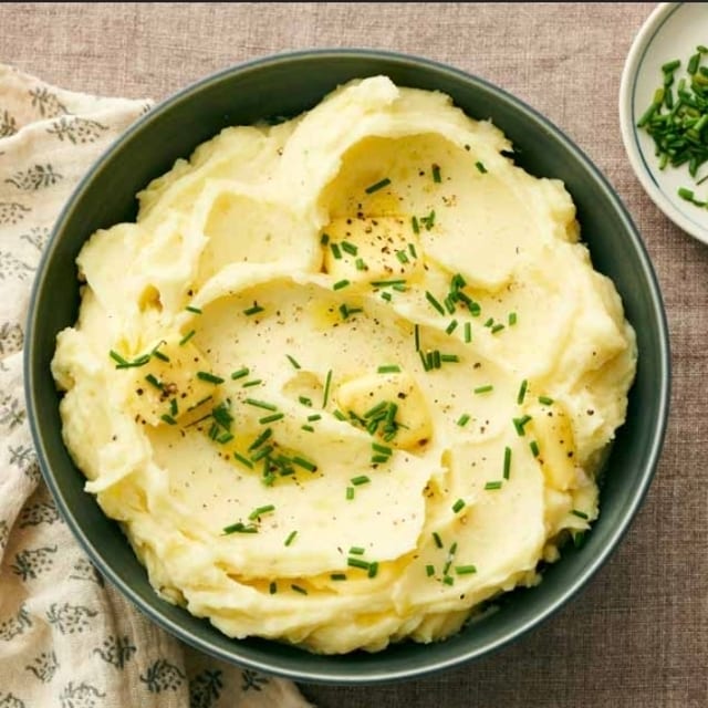 Garlic Butter Mushed Potatoes.